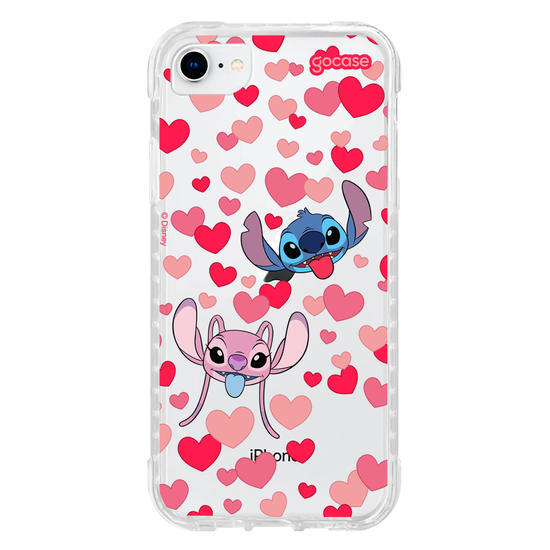 Capinha para celular  Lilo & Stitch - Pattern de Corações
