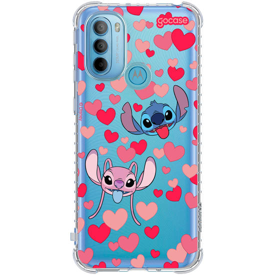 Capinha para celular  Lilo & Stitch - Pattern de Corações