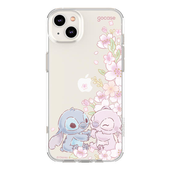 Capinha para celular  Lilo e Stitch - Stitch & Angel - Flores de Cerejeira Laterais