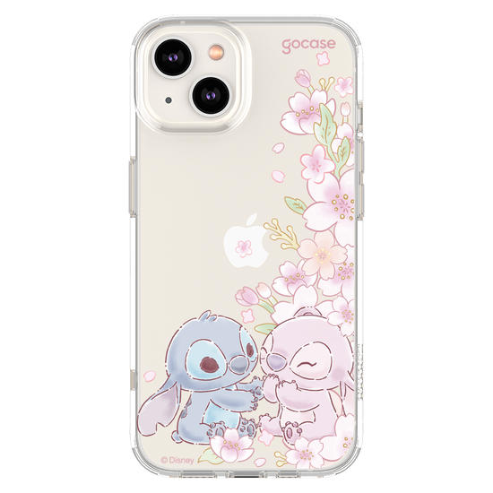 Capinha para celular  Lilo e Stitch - Stitch & Angel - Flores de Cerejeira Laterais