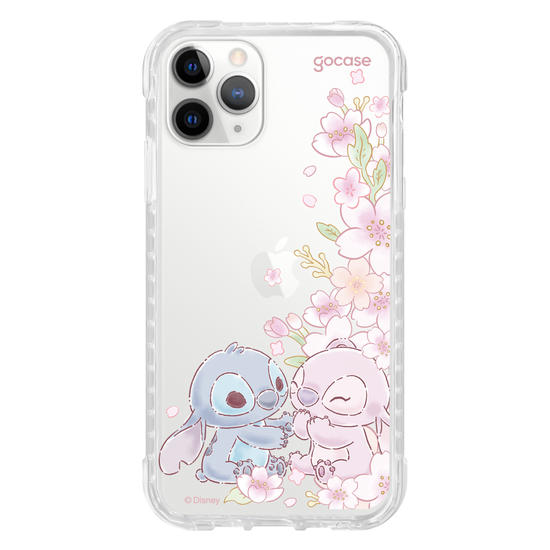 Capinha para celular  Lilo e Stitch - Stitch & Angel - Flores de Cerejeira Laterais
