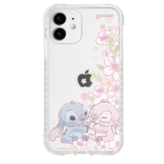 Capinha para celular  Lilo e Stitch - Stitch & Angel - Flores de Cerejeira Laterais
