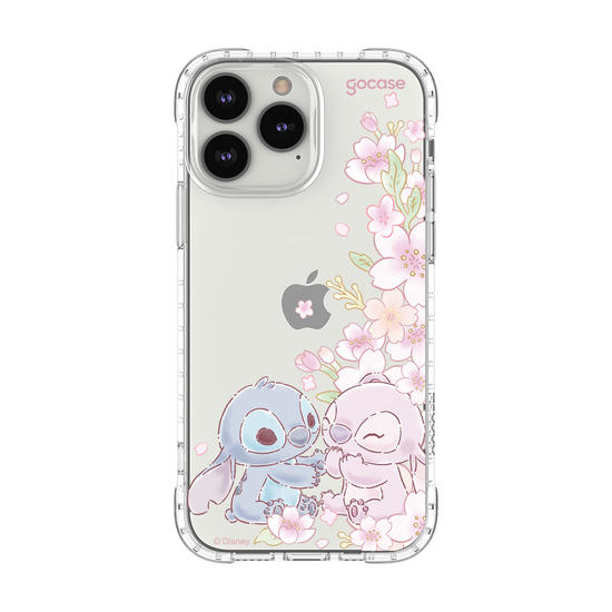Capinha para celular  Lilo e Stitch - Stitch & Angel - Flores de Cerejeira Laterais