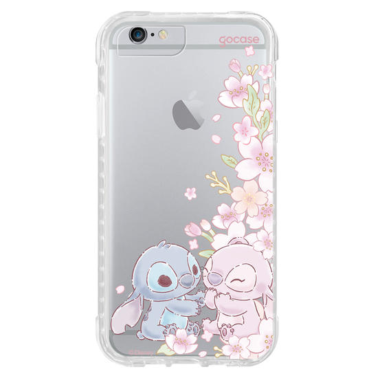 Capinha para celular  Lilo e Stitch - Stitch & Angel - Flores de Cerejeira Laterais