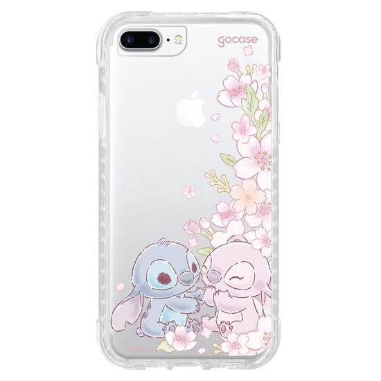 Capinha para celular  Lilo e Stitch - Stitch & Angel - Flores de Cerejeira Laterais
