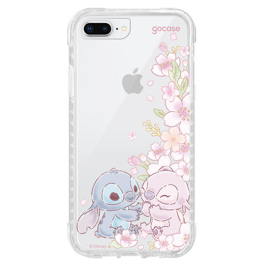 Capinha para celular  Lilo e Stitch - Stitch & Angel - Flores de Cerejeira Laterais