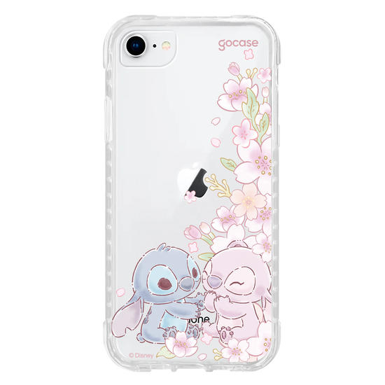 Capinha para celular  Lilo e Stitch - Stitch & Angel - Flores de Cerejeira Laterais