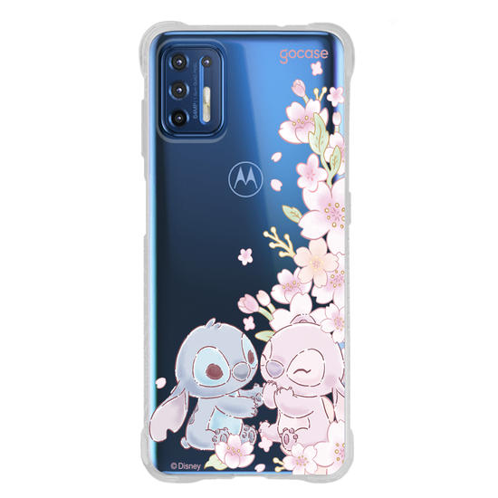 Capinha para celular  Lilo e Stitch - Stitch & Angel - Flores de Cerejeira Laterais