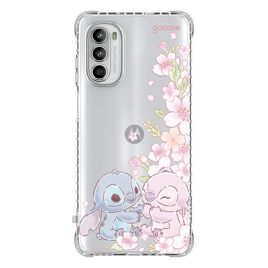Capinha para celular  Lilo e Stitch - Stitch & Angel - Flores de Cerejeira Laterais