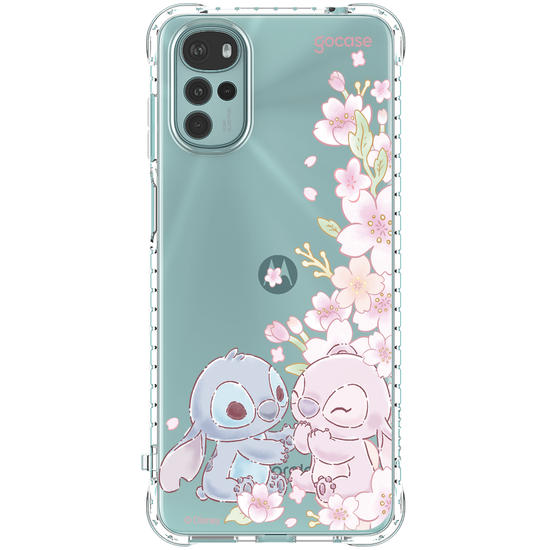 Capinha para celular  Lilo e Stitch - Stitch & Angel - Flores de Cerejeira Laterais