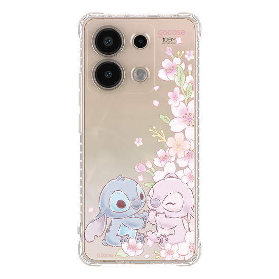 Capinha para celular  Lilo e Stitch - Stitch & Angel - Flores de Cerejeira Laterais