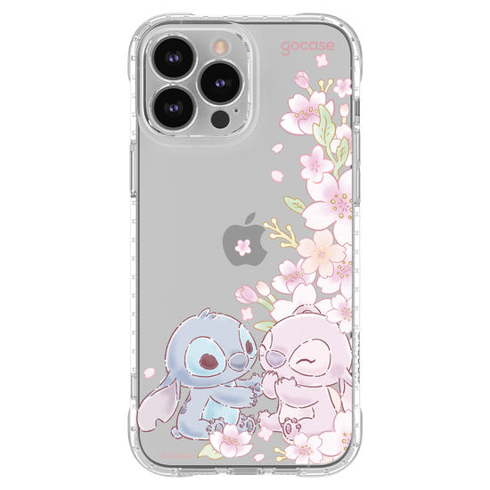 Capinha para celular  Lilo e Stitch - Stitch & Angel - Flores de Cerejeira Laterais