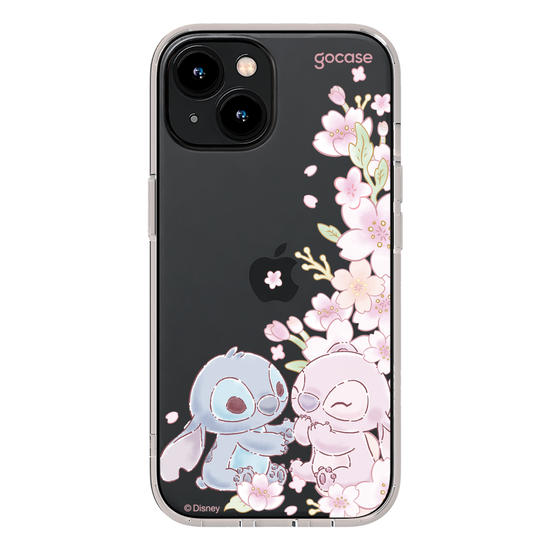 Capinha para celular  Lilo e Stitch - Stitch & Angel - Flores de Cerejeira Laterais