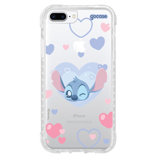 Capinha para celular  Lilo & Stitch - Corações Pastel