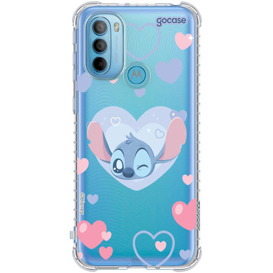 Capinha para celular  Lilo & Stitch - Corações Pastel