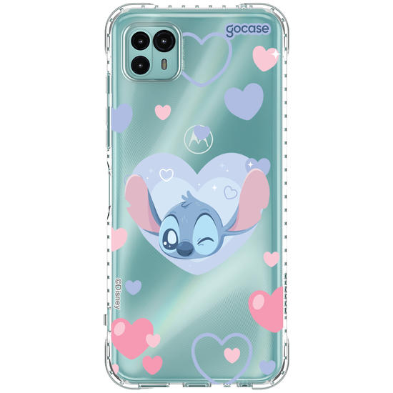 Capinha para celular  Lilo & Stitch - Corações Pastel
