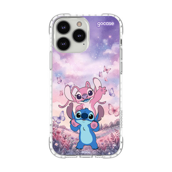 Capinha para celular  Lilo & Stitch - Stitch e Angel Campo de Borboletas