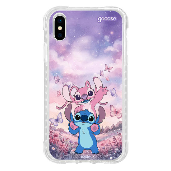 Capinha para celular  Lilo & Stitch - Stitch e Angel Campo de Borboletas