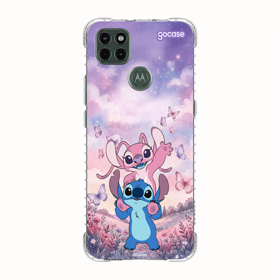 Capinha para celular  Lilo & Stitch - Stitch e Angel Campo de Borboletas
