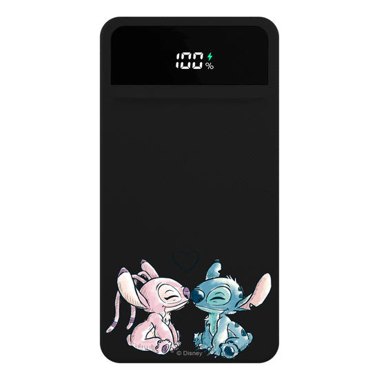 Carregador Portátil Turbo 10000mah Preto - Lilo & Stitch - Lovers Stitch & Angel