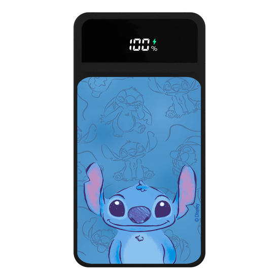 Carregador Portátil Turbo 10000mah Preto - Lilo & Stitch - Magical Stitch Pattern