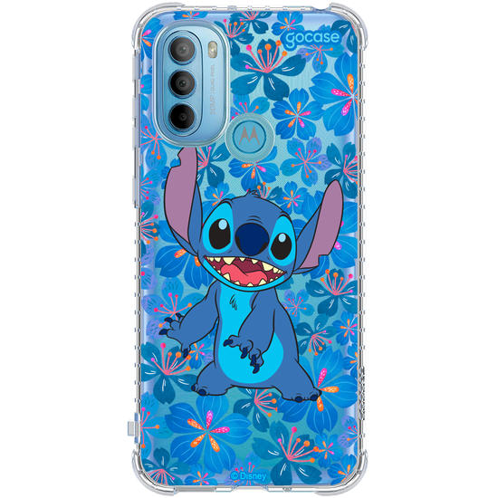 Capinha para celular Lilo & Stitch - Floral Blue Stitch