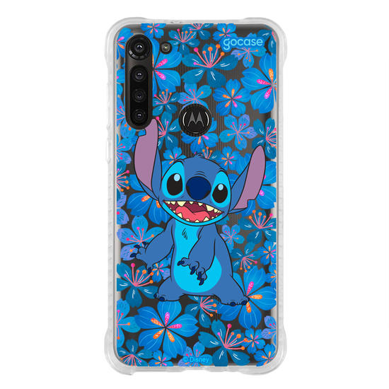 Capinha para celular Lilo & Stitch - Floral Blue Stitch