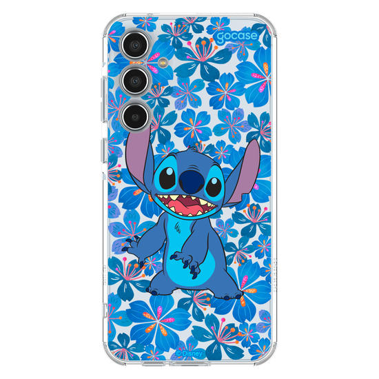 Capinha para celular Lilo & Stitch - Floral Blue Stitch