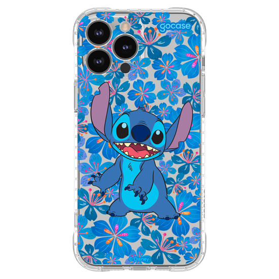 Capinha para celular Lilo & Stitch - Floral Blue Stitch