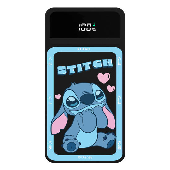 Carregador Portátil Turbo 10000mah Preto - Lilo & Stitch - Fofura de Stitch