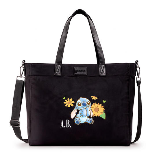 Tote Daily -  Lilo & Stitch - Stitch Fofo Girassóis Aquarela