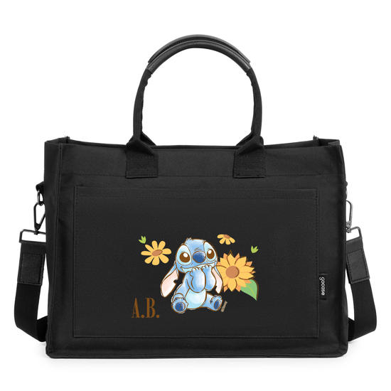 Tote Mini -  Lilo & Stitch - Stitch Fofo Girassóis Aquarela