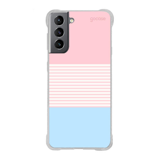 Capinha para celular  Duo Rosa e Azul - Listras