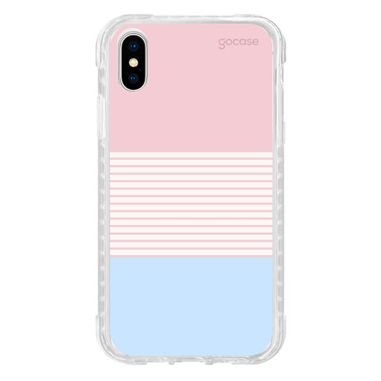 Capinha para celular  Duo Rosa e Azul - Listras