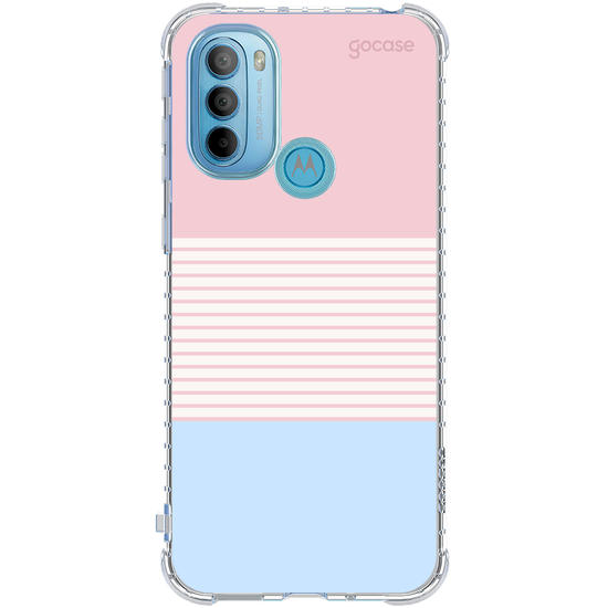 Capinha para celular  Duo Rosa e Azul - Listras
