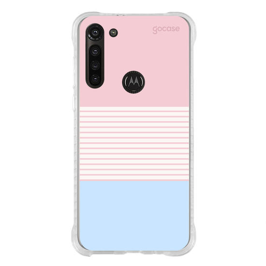 Capinha para celular  Duo Rosa e Azul - Listras