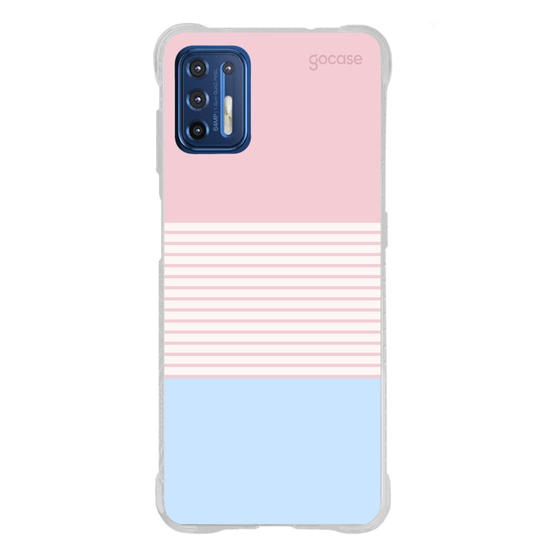 Capinha para celular  Duo Rosa e Azul - Listras