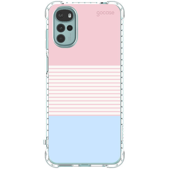Capinha para celular  Duo Rosa e Azul - Listras