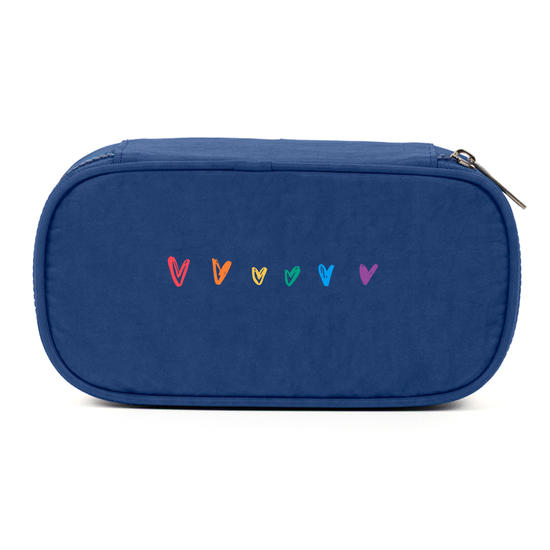 Estojo Box Fun - Corações Arco-Íris com Nome
