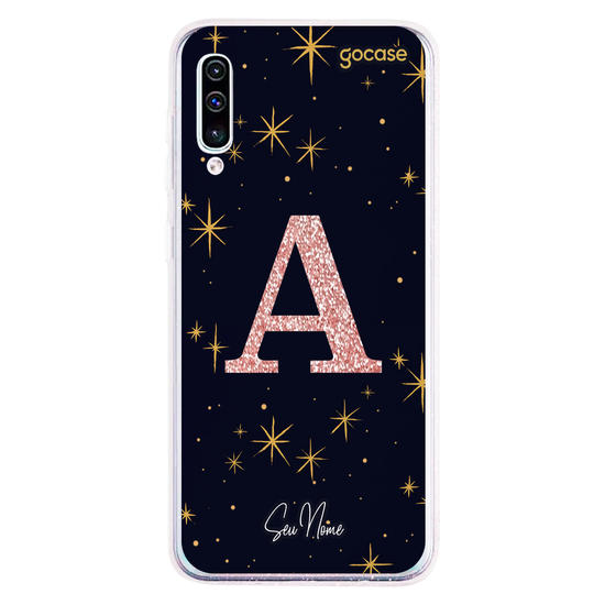 Capinha para celular Estrelado Místico - Inicial Glitter