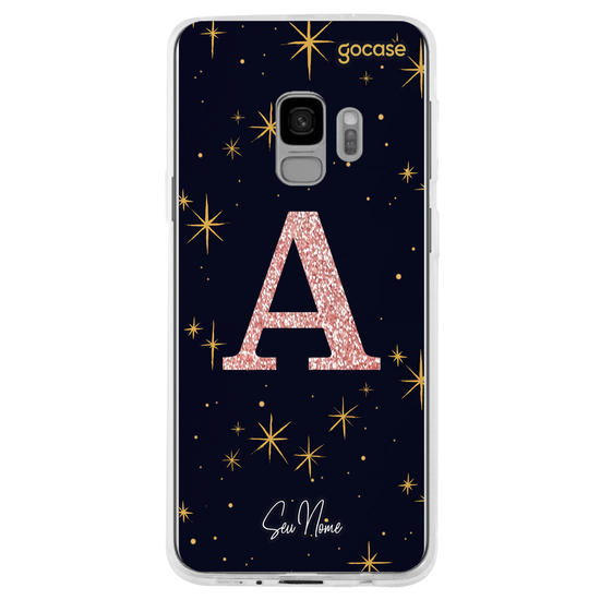 Capinha para celular Estrelado Místico - Inicial Glitter