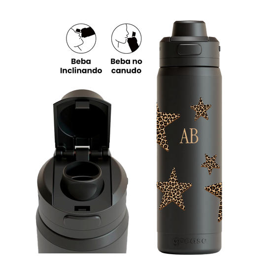 Garrafa Térmica Flip Pro + Ebook - Estrelas Oncinha