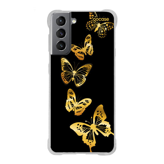 Capinha para celular  Fancy Golden Butterflies
