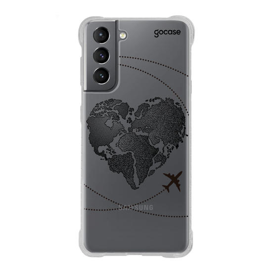 Capinha para celular Coração Mapa Mundi