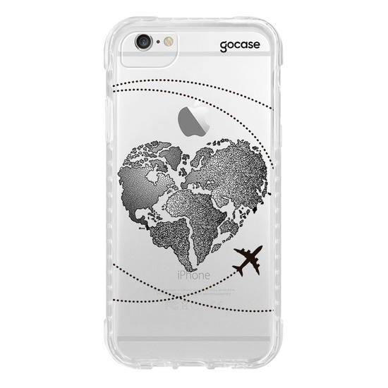 Capinha para celular Coração Mapa Mundi