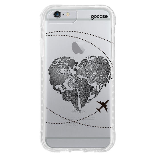 Capinha para celular Coração Mapa Mundi