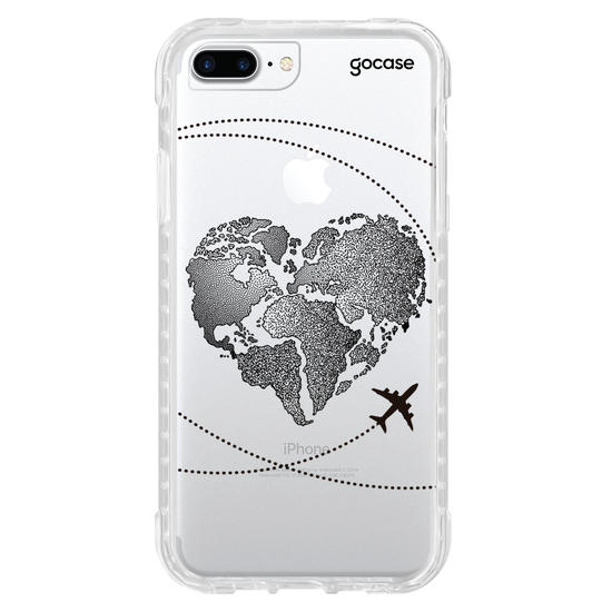 Capinha para celular Coração Mapa Mundi