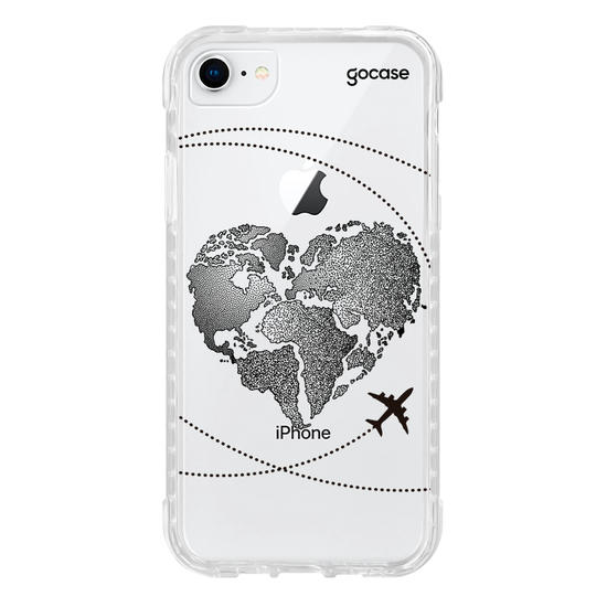 Capinha para celular Coração Mapa Mundi