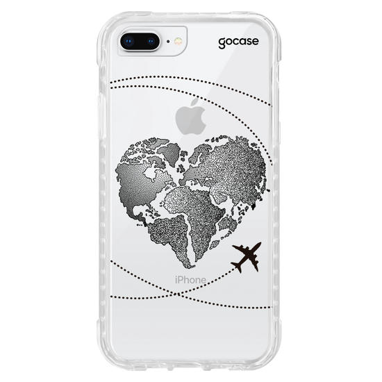 Capinha para celular Coração Mapa Mundi