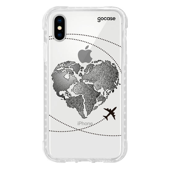 Capinha para celular Coração Mapa Mundi